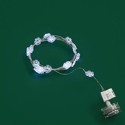 NEON-NIGHT 303-010 Гирлянда светодиодная Снежинки, 2м, 20LED, БЕЛЫЙ, IP20, 2хCR2032 в комплекте NEON-NIGHT