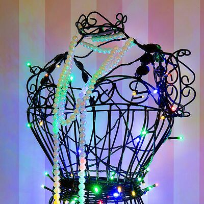 NEON-NIGHT 303-029 Гирлянда Твинкл Лайт 6 м, темно-зеленый ПВХ, 40 LED, цвет мультиколор