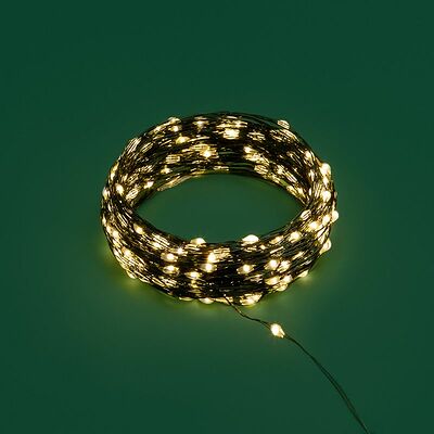 NEON-NIGHT 303-276 Гирлянда светодиодная Роса с контроллером 30м, 300LED, ТЕПЛЫЙ БЕЛЫЙ, IP20, 230В, зеленый провод NEON-NIGHT