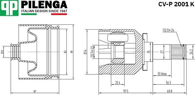 Pilenga CV-P 2001 K ШРУС внутренний трипоидный с пыльником ВАЗ 2108–2115, 2110–2112, Калина, Приора, Гранта