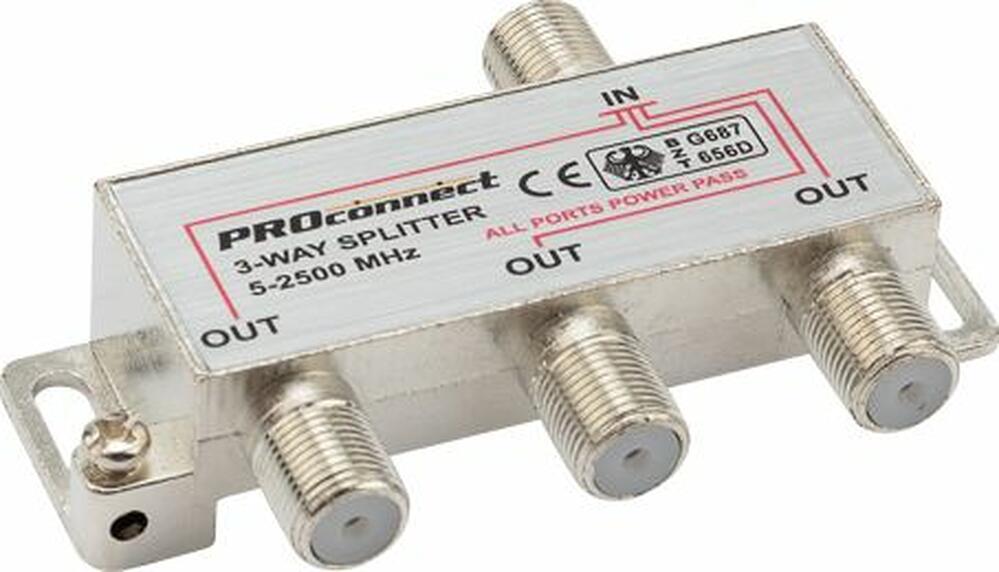 PROconnect 05-6202-4 Делитель ТВх3 под F-разъем, 5-2500МГц СПУТНИК PROconnect