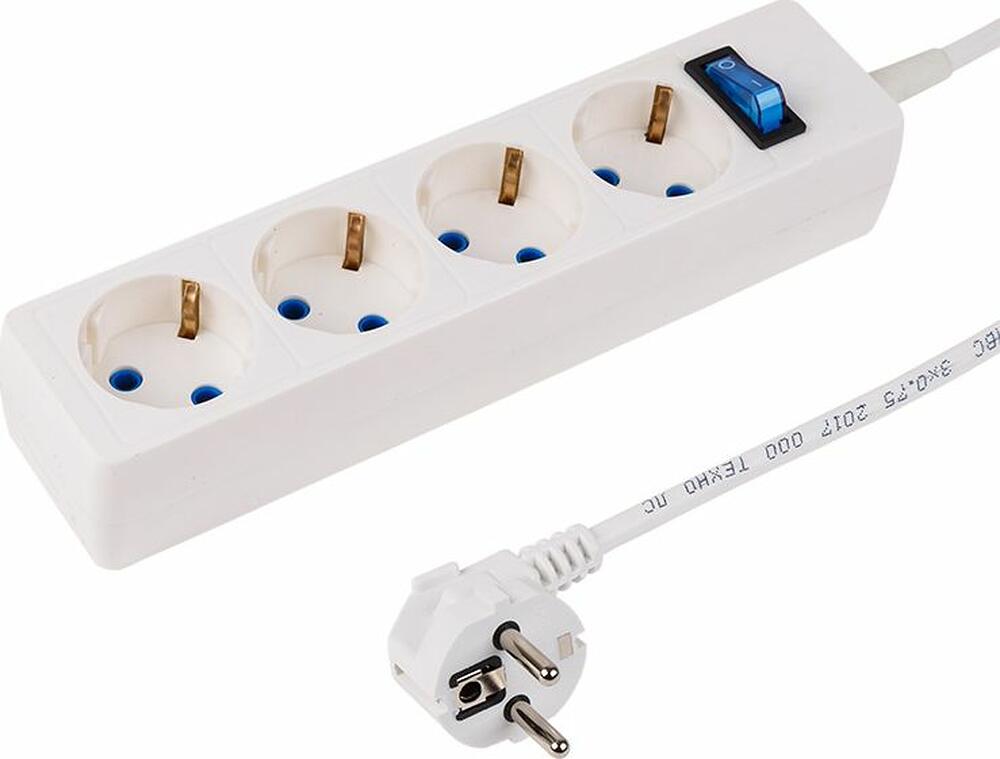 PROconnect 11-7231 Сетевой фильтр STANDARD 4 гнезда, 5м, 3х0,75мм², с/з + автовыкл., белый PROconnect