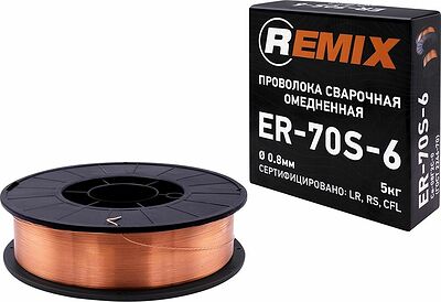 REMIX PROV05 проволока сварочная омеднённая ER70S-6, Ø0,8 мм, 5 кг