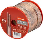 REXANT 01-6203-3 кабель акустический 2×0,5 мм², прозрачный, BLUELINE