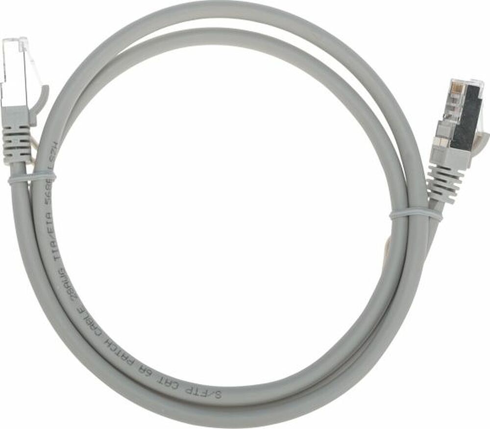 REXANT 02-0390-1 Патч-корд S/FTP, CAT 6A (10G), RJ45-RJ45, 28AWG, LSZH, серый, 1м REXANT