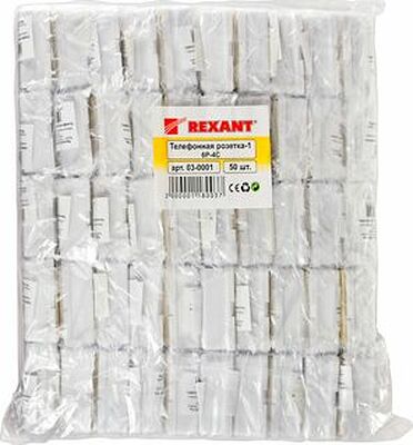 REXANT 03-0001 Розетка телефонная внешняя, 1 порт UTP RJ-14 (6P4C), CAT 3 REXANT 
