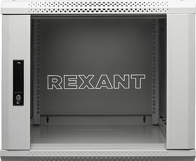 REXANT 04-0666-111 Настенный шкаф 19 quot; 6U 600×600×368 (ШxГxВ), дверь стекло, металлическая задняя стенка, боковые съемные стенки, RAL 7035 REXANT