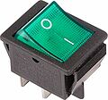 REXANT 06-0304-B Выключатель клавишный 250В 16А (4с) ON-OFF зеленый с подсветкой (1 шт/уп) REXANT