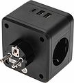 REXANT 11-1252 Двойник электрический Куб 16А с/з + 2хUSB-A 2,4А + USB Type-C 3А с ночной подсветкой, черный REXANT
