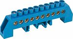 REXANT 11-2316 Шина «N» нулевая в комбинированном синем изоляторе на DIN-рейку 8x12мм 10 групп REXANT