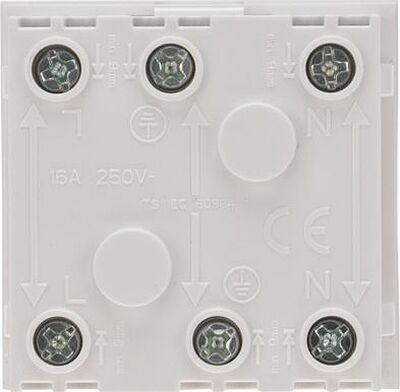 REXANT 11-8977 Розетка электрическая 45x45, CEE 7/4, 2K+3, 16A, белая REXANT