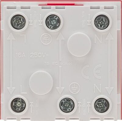 REXANT 11-8978 Розетка электрическая 45x45, CEE 7/4, 2K+3, 16A, красная REXANT
