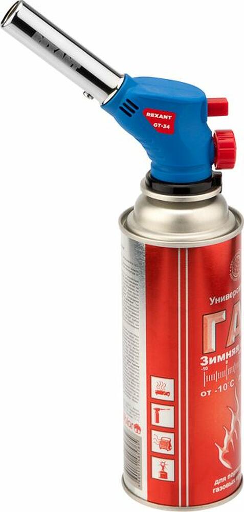 REXANT 12-0034 Газовая горелка-насадка GT-34 360° с пьезоподжигом REXANT
