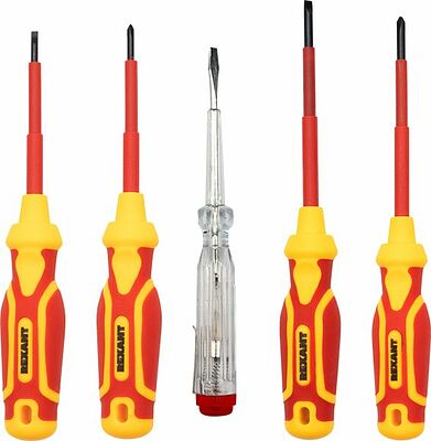 REXANT 12-4691-3 Набор диэлектрического инструмента RI-01, тканевый пенал, 7 предметов, до 1000В REXANT