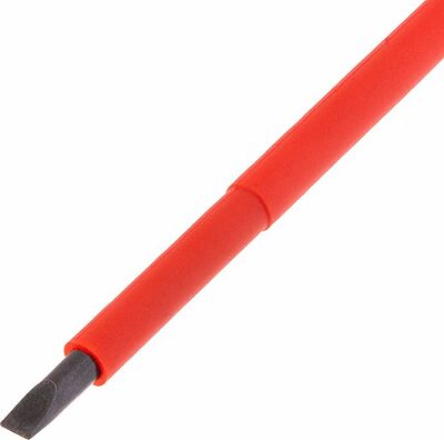 REXANT 12-4711 Отвертка шлицевая диэлектрическая SL3х75мм, до 1000В, двухкомпонентная рукоятка REXANT