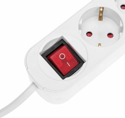 REXANT 13-4017 Удлинитель STANDARD 3 гнезда, 5м, 3х1,0мм², с/з, с выключателем, 2 USB, белый REXANT