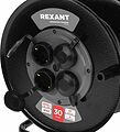 REXANT 13-5011 Удлинитель силовой КГ на катушке 4 гнезда, с/з, 30м, 3х1,5мм², IP44 c защитными крышками, металлическая катушка REXANT