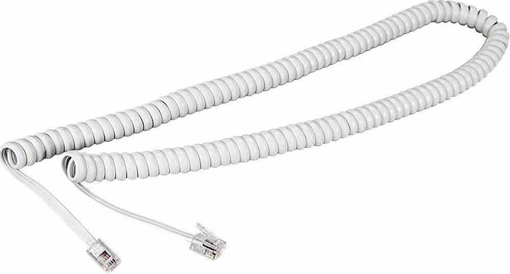 REXANT 18-2041 Шнур для телефонной трубки, витой RJ-10 (4P-4C), 4м, белый REXANT