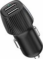 REXANT 18-2220 Автомобильное зарядное устройство c двумя портами (USB-А + USB-A) со световой индикацией, 12Вт, черное REXANT
