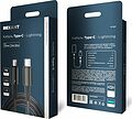 REXANT 18-7069 Кабель Type-C – Lightning, 3А, 1м, в черной нейлоновой оплетке, со световой индикацией REXANT REXANT 18-7069 Кабель Type-C – Lightning, 3А, 1м, в черной нейлоновой оплетке, со световой индикацией REXANT