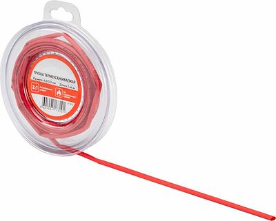 REXANT 29-0034 Трубка термоусаживаемая ТУТ нг 6,0/3,0мм, красная, ролик 2,44м REXANT