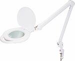 REXANT 31-0535 Лупа на струбцине круглая 5D с подсветкой 96 SMD LED, теплый и холодный свет, ø127мм, белая REXANT