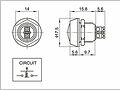 REXANT 36-3150 Кнопка антивандальная Ø12 Б/Фикс (2с винт) OFF-(ON) сфера (A12-A3) REXANT