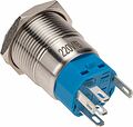 REXANT 36-3441 Кнопка антивандальная Ø19 250В Фикс (5с) OFF-ON/ON-OFF подсв/синяя REXANT