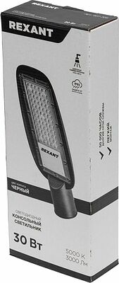 REXANT 607-306 Светильник светодиодный консольный ДКУ 03-30-5000К-Ш-C IP65 черный REXANT