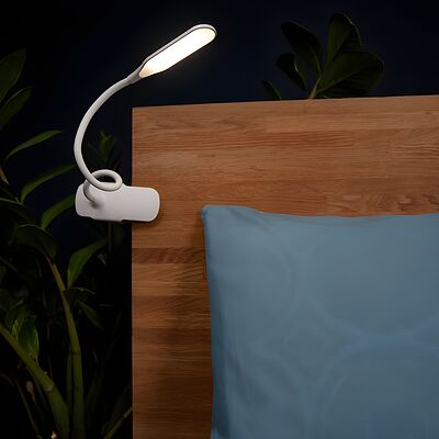 REXANT 609-001 Светильник настольный Click 4Вт, LED, 4000К, диммируемый 3 ступени, заряжаемый, на прищепке, белый REXANT