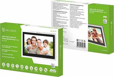 SECURIC 45-0440 Цветной монитор видеодомофона 10,1 quot; формата AHD(1080P), с сенсорным экраном, детектором движения, функцией фото- и видеозаписи (модель AC-440)