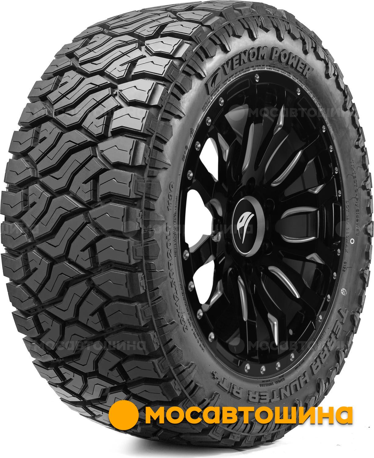 4 New Venom Power Terra Hunter R/T+ Tires – 305/45R22 118T XL – Rugged Terrain, Black Sidewall, 50k Mile Warranty