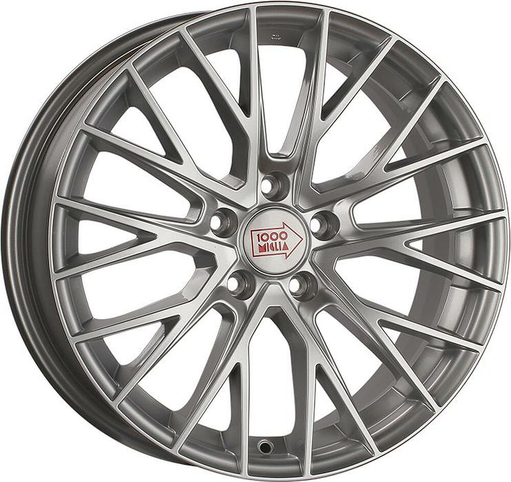 1000Miglia MM1009 8x17 5x114.3 ET 40 Dia 67.1 Silver High Gloss