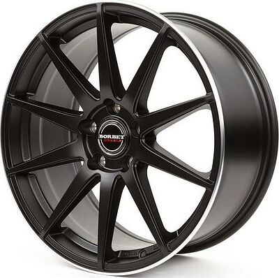 Borbet GTX 9.5x19 5x112 ET 21 Dia 66.5 Black Rim Polished Matt