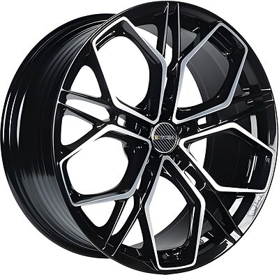 Inch FA8534 8x18 5x112 ET 40 Dia 57.1 Gloss Black Machined Face