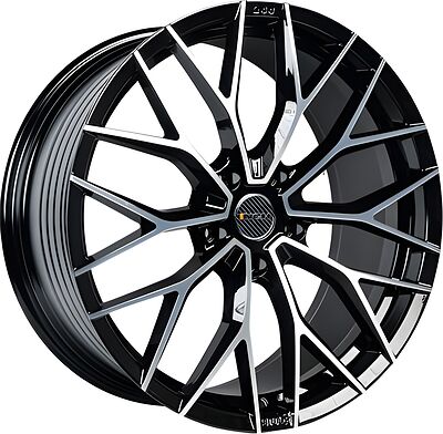 Inch GA8532 9.5x21 5x112 ET 37 Dia 66.6 Gloss Black Machined Face