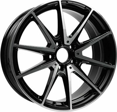 Inch ULF-R08 8.5x19 5x112 ET 36 Dia 66.56 Gloss Black Machined Face