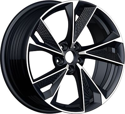 Inch ULF-R39P 8x18 5x112 ET 39 Dia 66.56 Gloss Black Machined Face