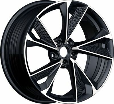 Inch ULF-R39P 8x18 5x112 ET 26 Dia 66.56 Gloss Black Machined Face