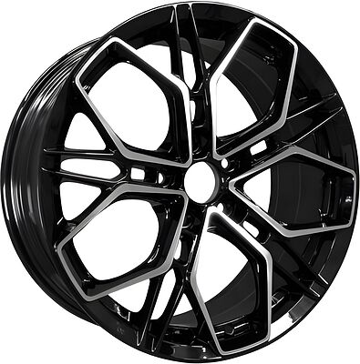 Inch ZJH 8x18 5x108 ET 45 Dia 63 Gloss Black Machined Face