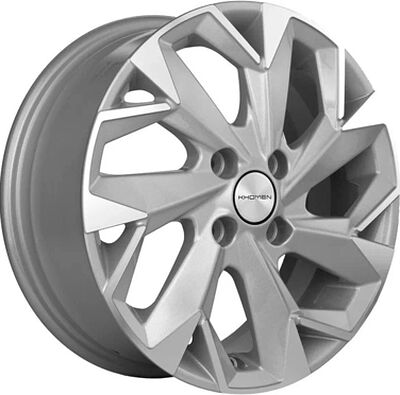 Khomen Wheels KHW1402 (Corolla/X-RAY/Logan) 5.5x14 4x100 ET 43 Dia 60.1 F-Silver-FP