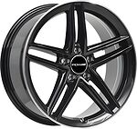 PDW FF2127 7x18 5x112 ET 35 Dia 66 Gloss Black Machine Edge